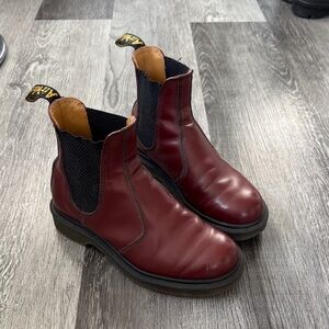 Dr. Martens Men's Cherry Red Leather Boots